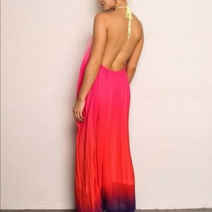 Ombré halter maxi dress